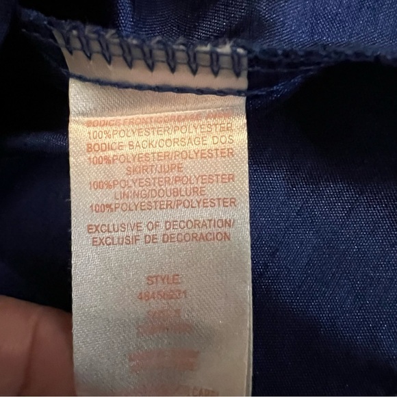 Marmellata dress blue girls size 5 sparkly shiffon like 100% polyester with bow - Picture 7 of 10